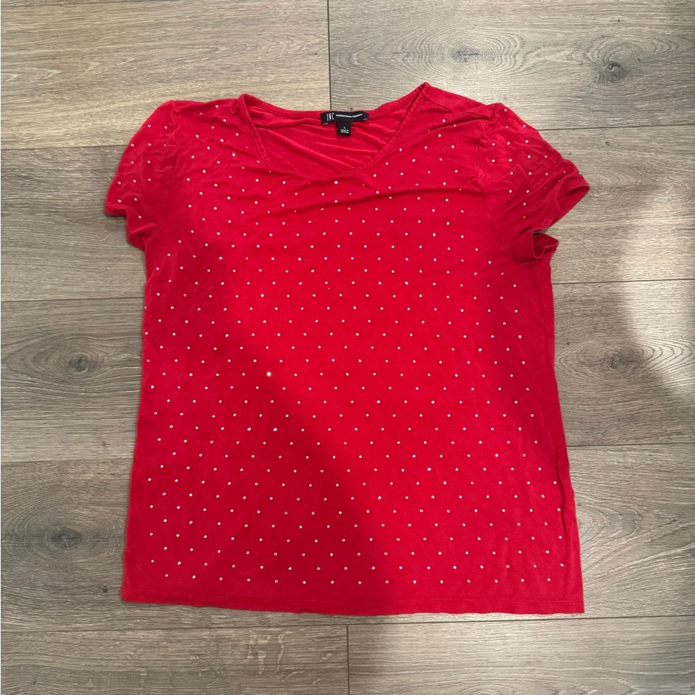 Red Tshirt with crystals